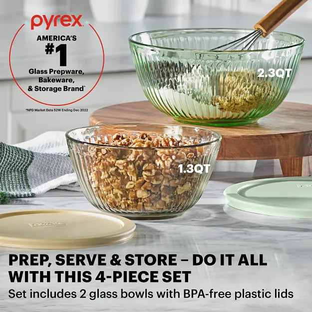Pyrex? Colors Sculpted Tinted 4-piece Mixing Bowl Value Pack - Image 2