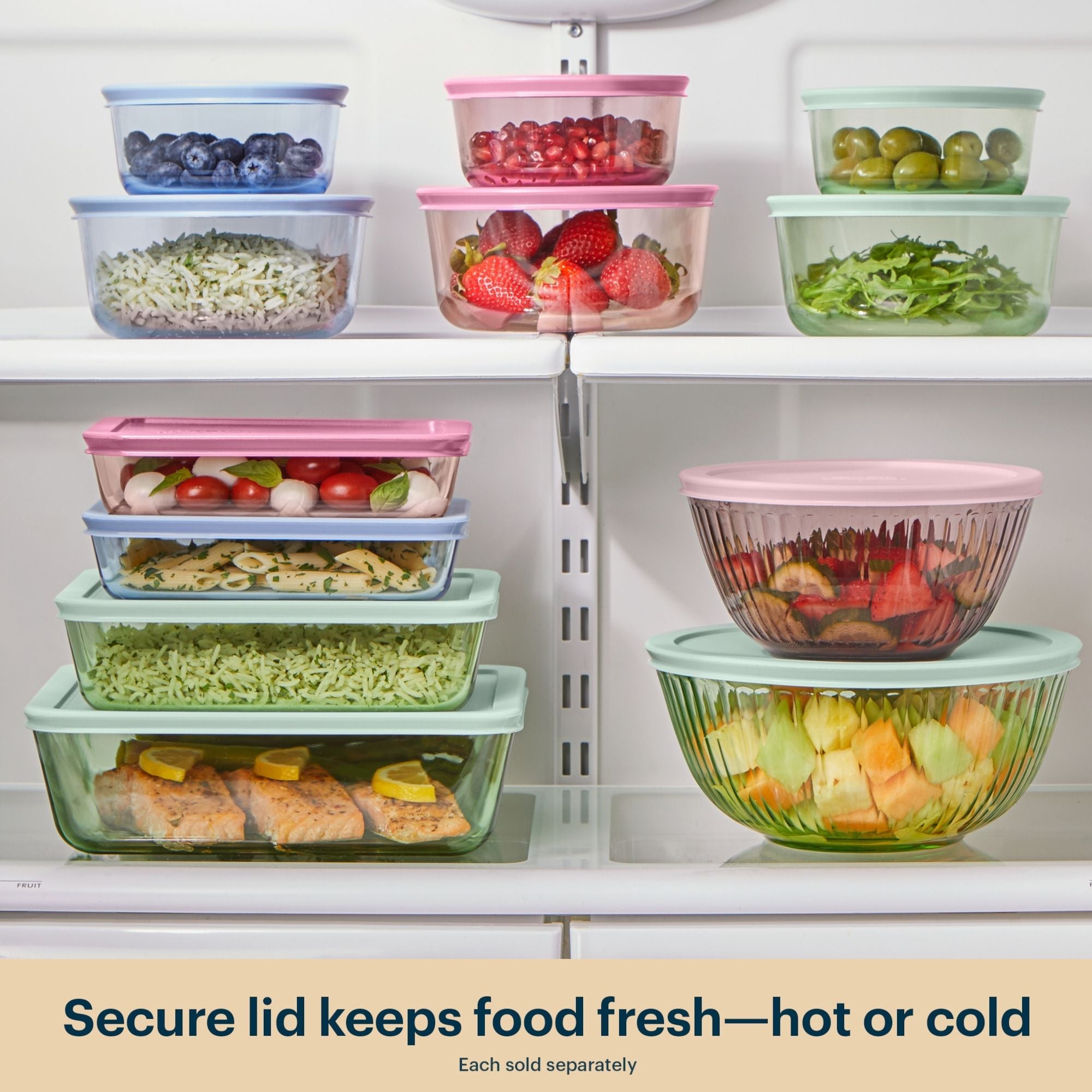 Pyrex? Simply Store? Tinted Glass 4-cup Round Storage Containers. 4-pc Set. Mixed Colors - Image 6