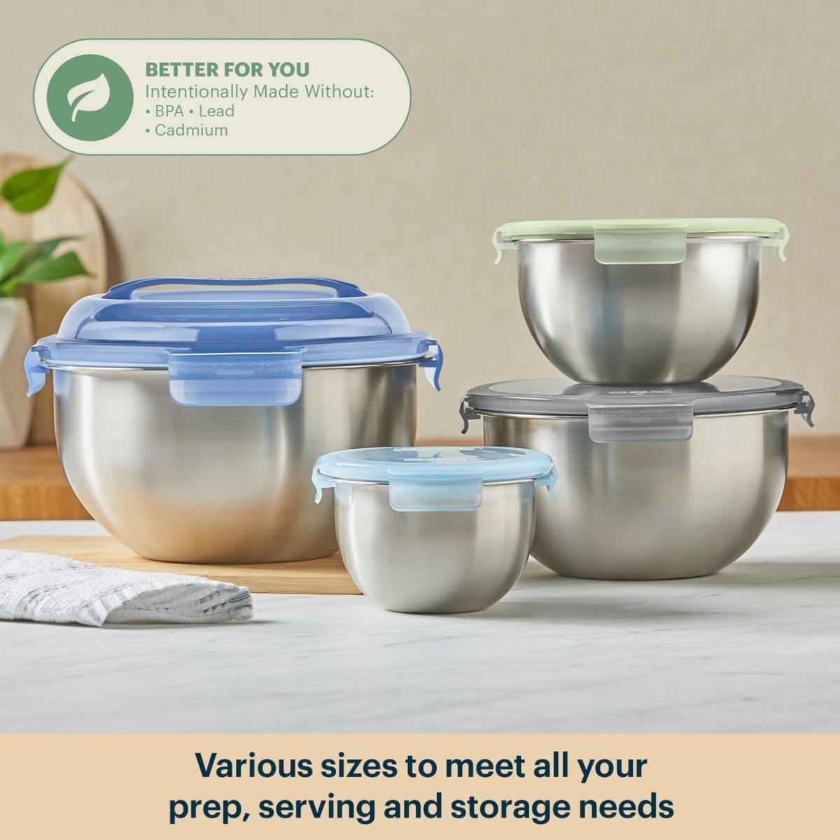 Pyrex? 8-piece Stainless Steel Mixing Bowl Set - Image 4