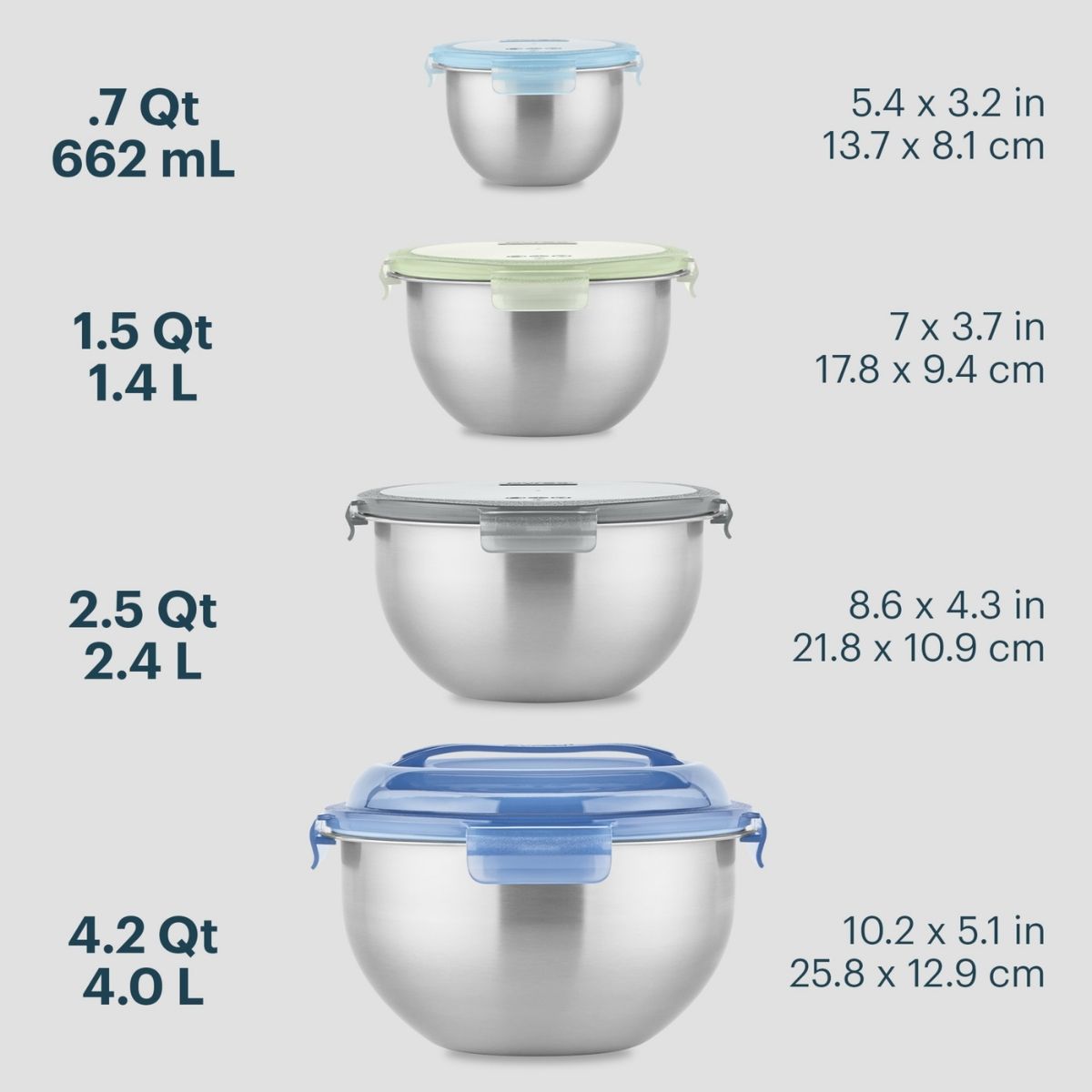Pyrex? 8-piece Stainless Steel Mixing Bowl Set - Image 2